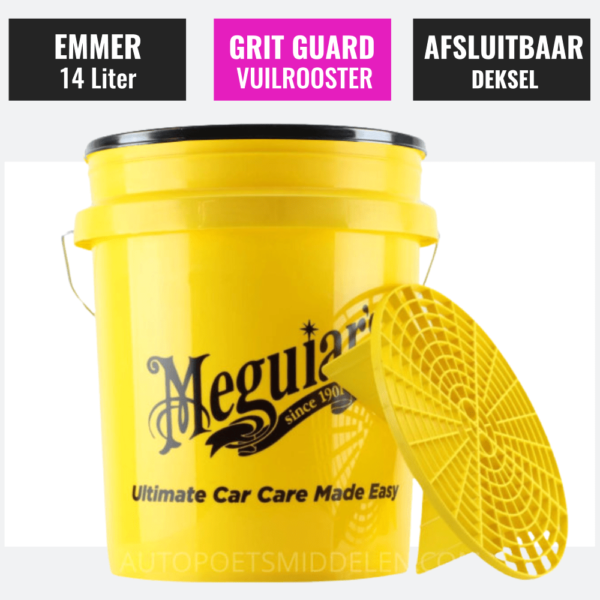 Meguiars Yellow Bucket en Grit Guard en deksel